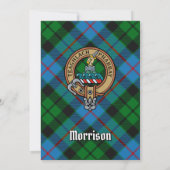 Clan Morrison Crest over Hunting Tartan Invitation (Back)