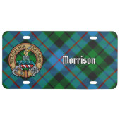 Clan Morrison Crest over Hunting Tartan License Plate (Front)