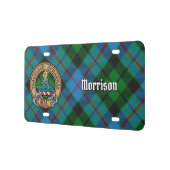 Clan Morrison Crest over Hunting Tartan License Plate (Left)