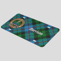 Clan Morrison Crest over Hunting Tartan License Plate