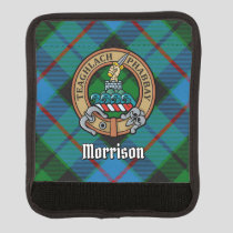 Clan Morrison Crest over Hunting Tartan Luggage Handle Wrap