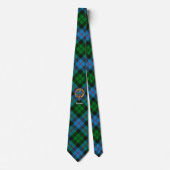 Clan Morrison Crest over Hunting Tartan Neck Tie (Front)