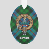 Clan Morrison Crest over Hunting Tartan Ornament