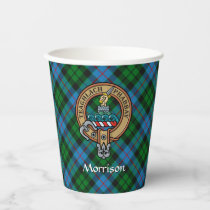 Clan Morrison Crest over Hunting Tartan Paper Cups