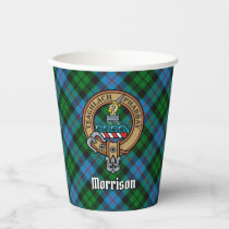 Clan Morrison Crest over Hunting Tartan Paper Cups