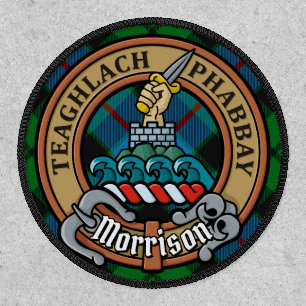 Clan Morrison Crest over Hunting Tartan Patch