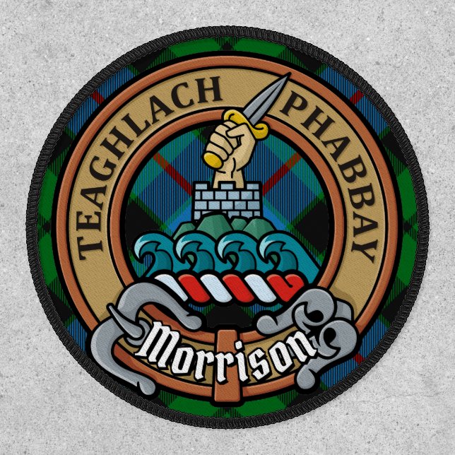 Clan Morrison Crest over Hunting Tartan Patch (Front)
