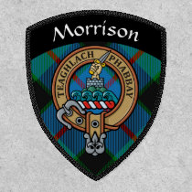 Clan Morrison Crest over Hunting Tartan Patch