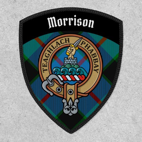 Clan Morrison Crest over Hunting Tartan Patch