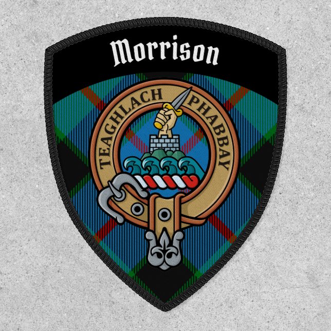 Clan Morrison Crest over Hunting Tartan Patch (Front)