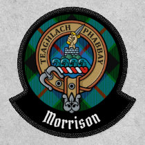Clan Morrison Crest over Hunting Tartan Patch
