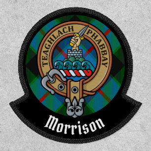 Clan Morrison Crest over Hunting Tartan Patch