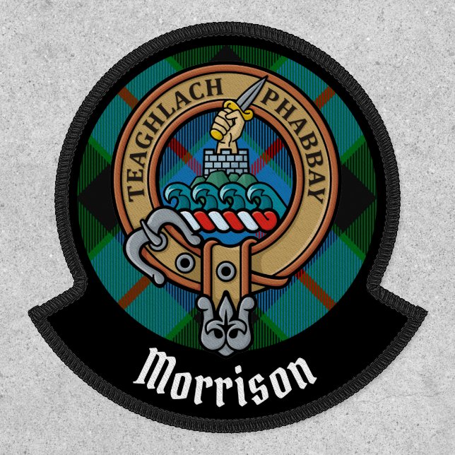 Clan Morrison Crest over Hunting Tartan Patch (Front)