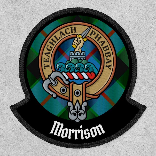 Clan Morrison Crest over Hunting Tartan Patch (Front)