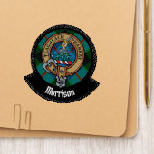 Clan Morrison Crest over Hunting Tartan Patch (On Folder)