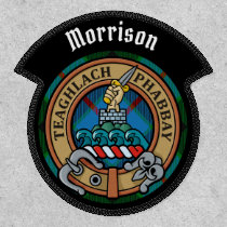 Clan Morrison Crest over Hunting Tartan Patch