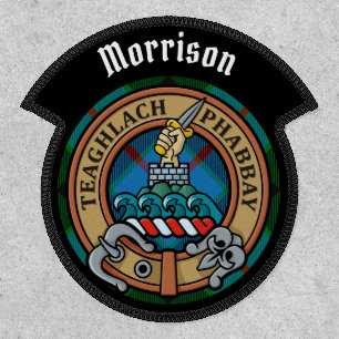 Clan Morrison Crest over Hunting Tartan Patch