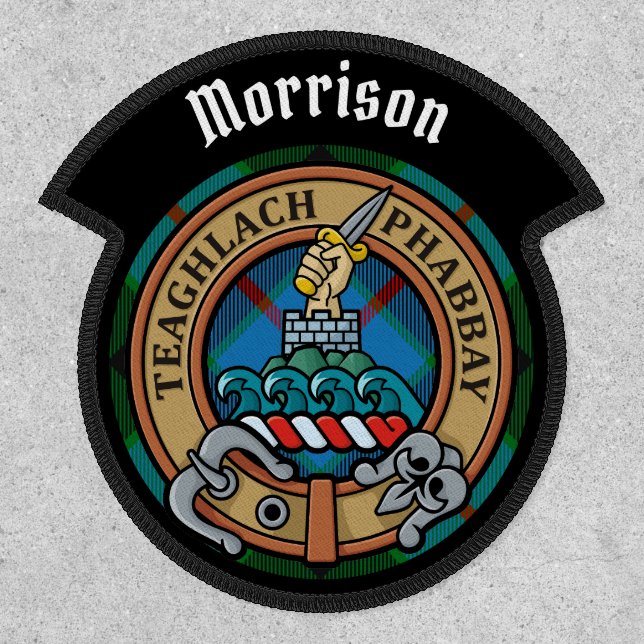 Clan Morrison Crest over Hunting Tartan Patch (Front)