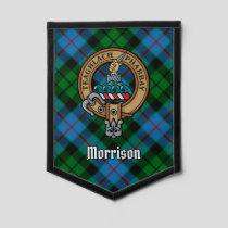 Clan Morrison Crest over Hunting Tartan Pennant