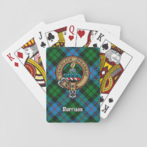 Clan Morrison Crest over Hunting Tartan Poker Cards
