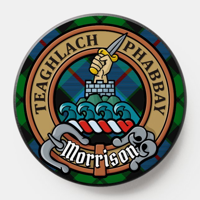Clan Morrison Crest over Hunting Tartan PopSocket (Popsocket)