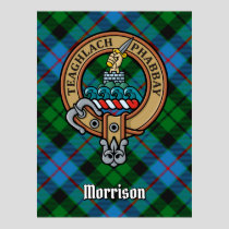 Clan Morrison Crest over Hunting Tartan Poster