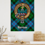Clan Morrison Crest over Hunting Tartan Poster (Kitchen)