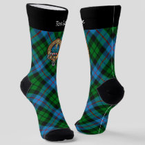 Clan Morrison Crest over Hunting Tartan Socks