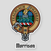Clan Morrison Crest over Hunting Tartan Sticker