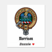 Clan Morrison Crest over Hunting Tartan Sticker (Sheet)