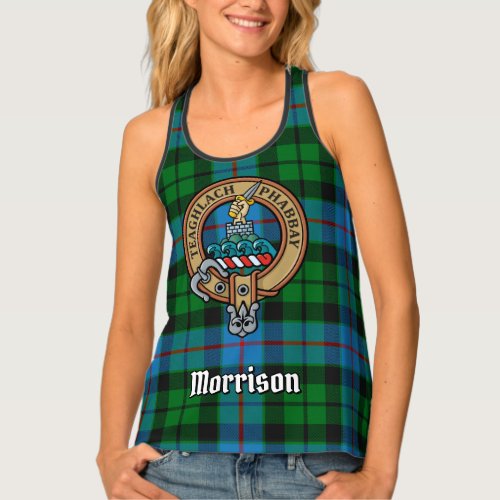 Clan Morrison Crest over Hunting Tartan Tank Top