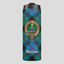 Clan Morrison Crest over Hunting Tartan Thermal Tumbler