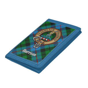 Clan Morrison Crest over Hunting Tartan Trifold Wallet