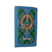 Clan Morrison Crest over Hunting Tartan Trifold Wallet (Side)