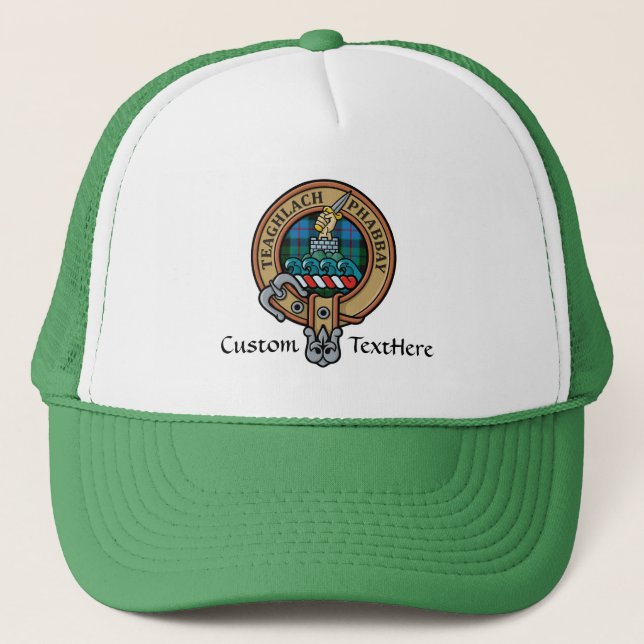 Clan Morrison Crest over Hunting Tartan Trucker Hat (Front)