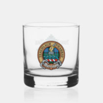 Clan Morrison Crest over Hunting Tartan Whiskey Glass