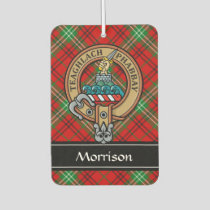 Clan Morrison Crest over Red Tartan Air Freshener