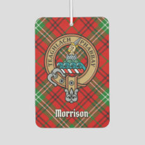 Clan Morrison Crest over Red Tartan Air Freshener