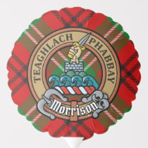 Clan Morrison Crest over Red Tartan Balloon