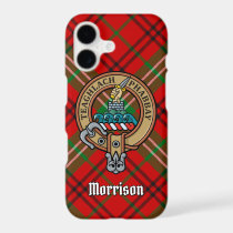 Clan Morrison Crest over Red Tartan iPhone 17 Case