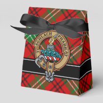 Clan Morrison Crest over Red Tartan Favor Box