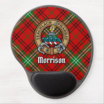 Clan Morrison Crest over Red Tartan Gel Mouse Pad