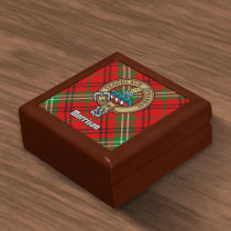 Clan Morrison Crest over Red Tartan Gift Box