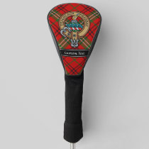 Clan Morrison Crest over Red Tartan Golf Head Cover