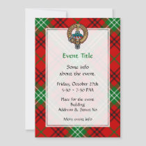 Clan Morrison Crest over Red Tartan Invitation