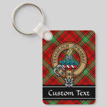 Clan Morrison Crest over Red Tartan Keychain