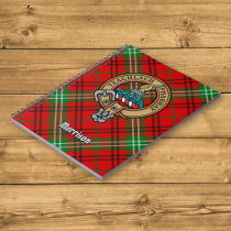 Clan Morrison Crest over Red Tartan Notebook