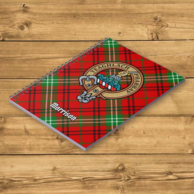 Clan Morrison Crest over Red Tartan Notebook (Creator Uploaded)