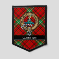 Clan Morrison Crest over Red Tartan Pennant