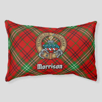 Clan Morrison Crest over Red Tartan Pet Bed